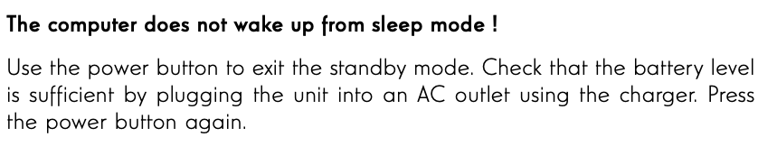 The computer does not wake up from sleep mode - Thomson Support (US)